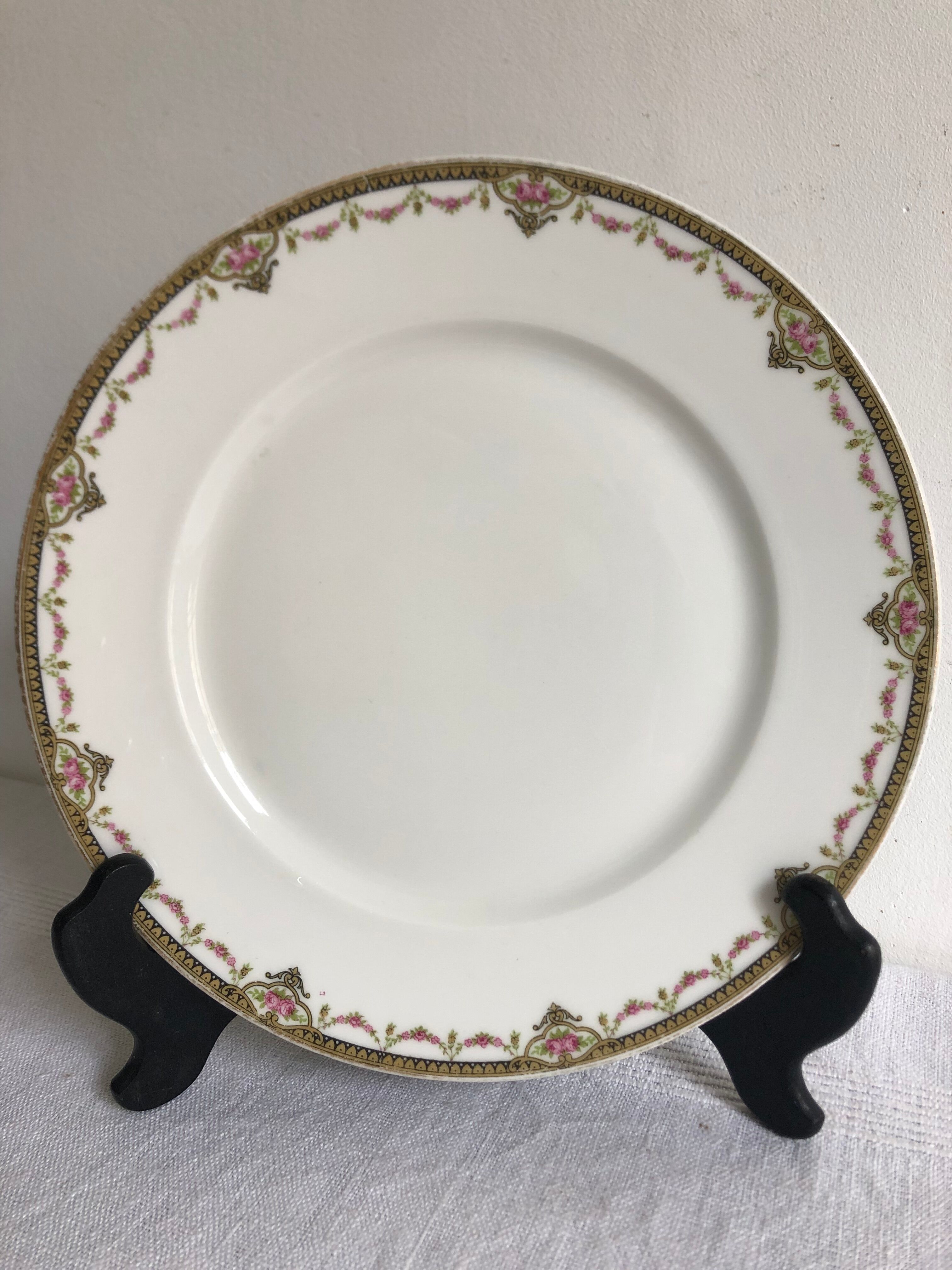 6 flat plates, Porcelaine de Limoges, WG et Cie