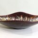 Vintage decorative dish in brown and yellow glazed ceramic from the 70s