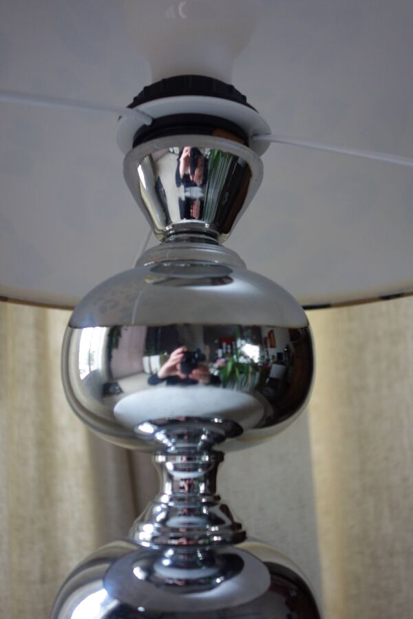 Lampe delmas collection monteuse chromée avec abat-jour contemporain