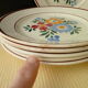 Set of 6 HBCM Earthenware Dessert Plates Model "Silver Odds"