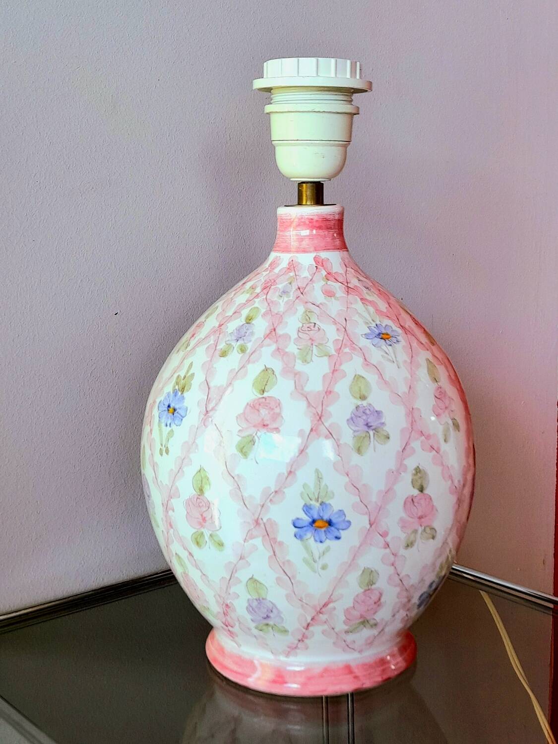 Ceramic lamp base, signed.