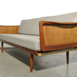 Teak 3-seater sofa by Peter Hvidt & Orla Mølgaard Nielsen for France & Daverkosen, Denmark 1953-1957