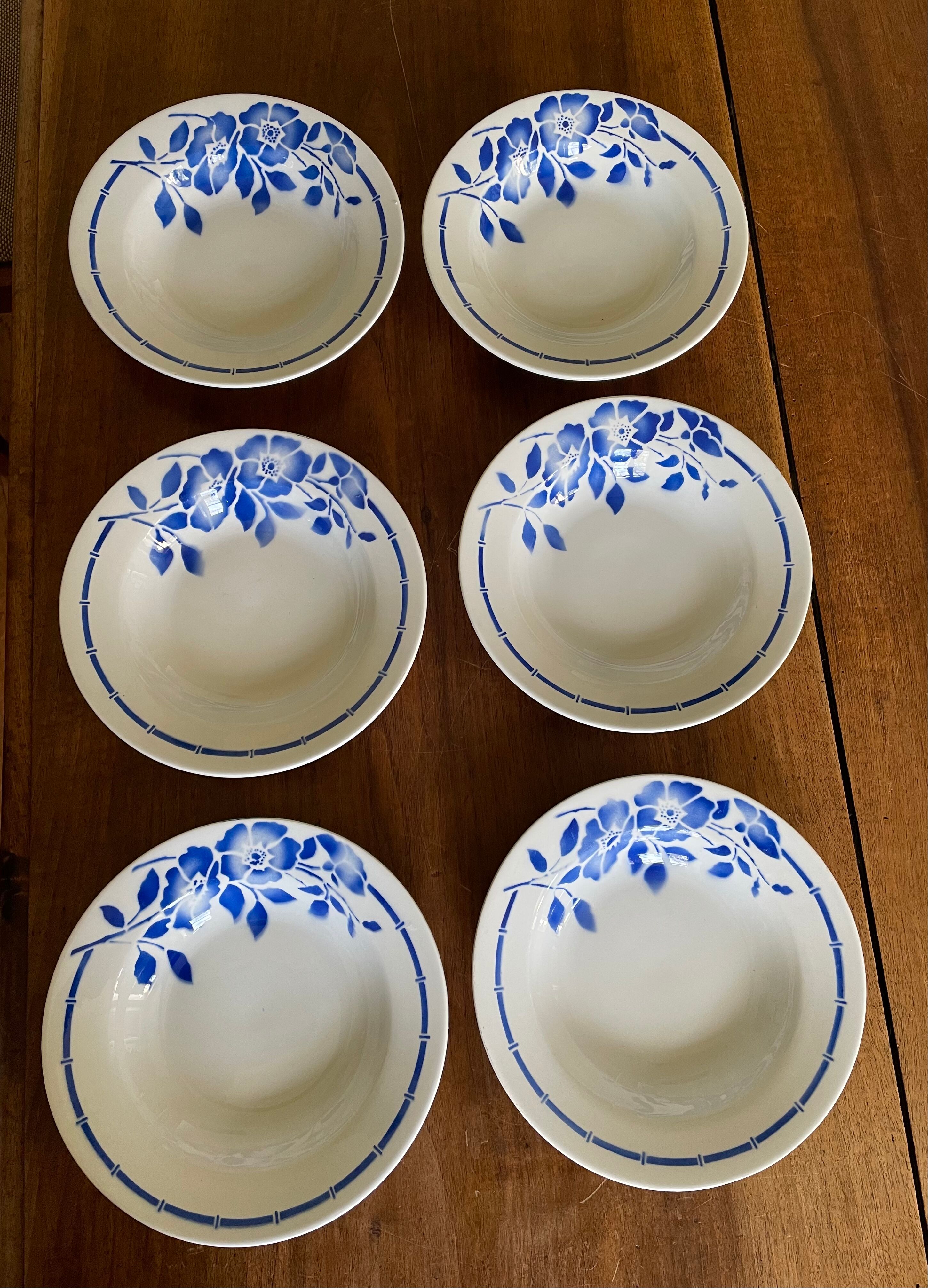 Hollow plates ceranord saint amand blue flower