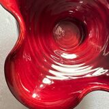 Very Pretty Vintage 50s Cup in Red Enameled Stoneware Clover Shape 🍀