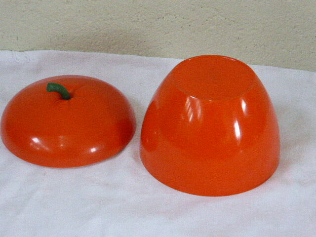 Orange apple, made in plastic ice bucket france, vintage 1970