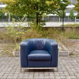 Zanotta Onda set Sofa & 2 Chairs blue leather