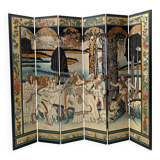 Six-panel painted screen, 20th century