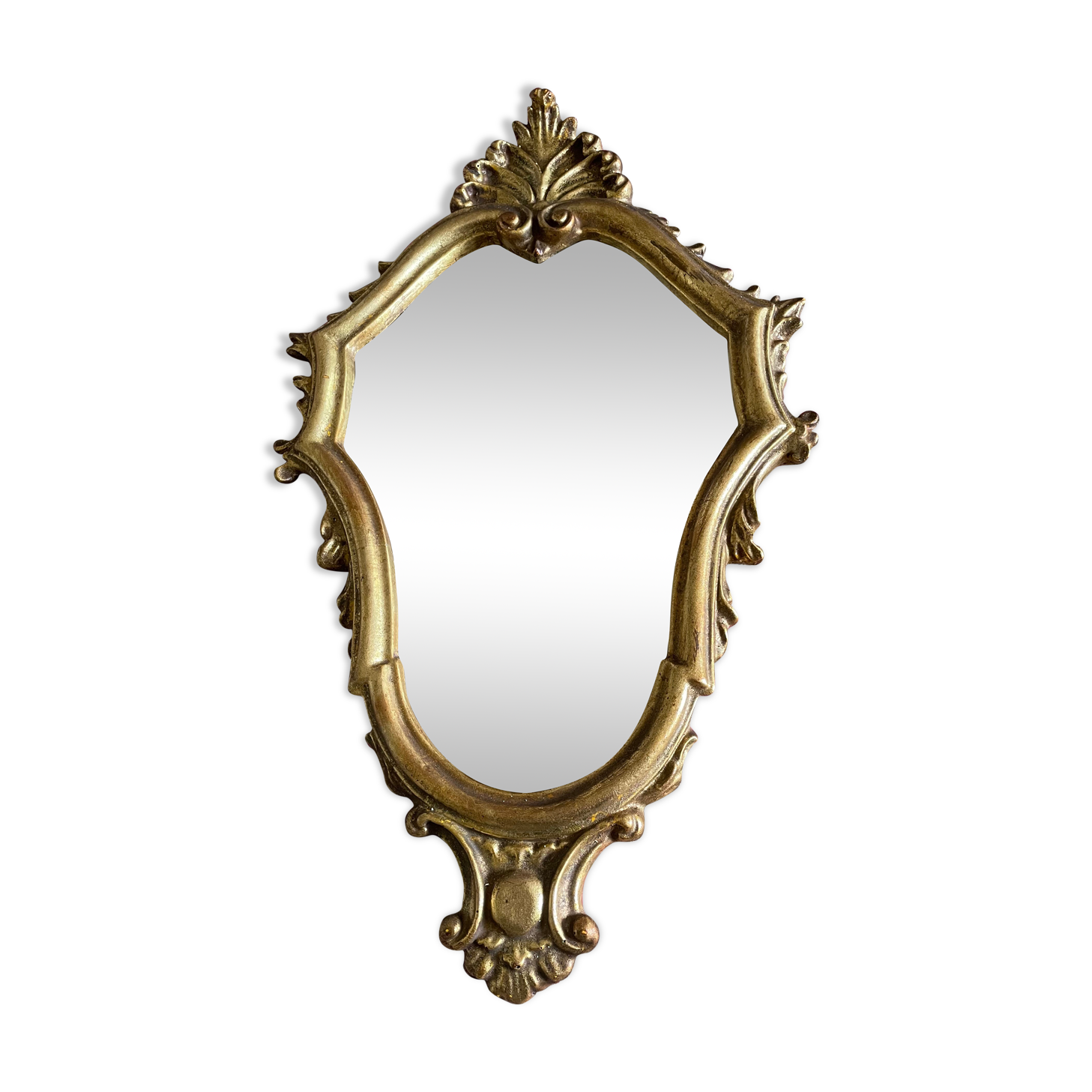 Miroir en résine doré style Louis XV h47 X l28