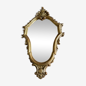 Miroir en résine doré style Louis XV h47 X l28