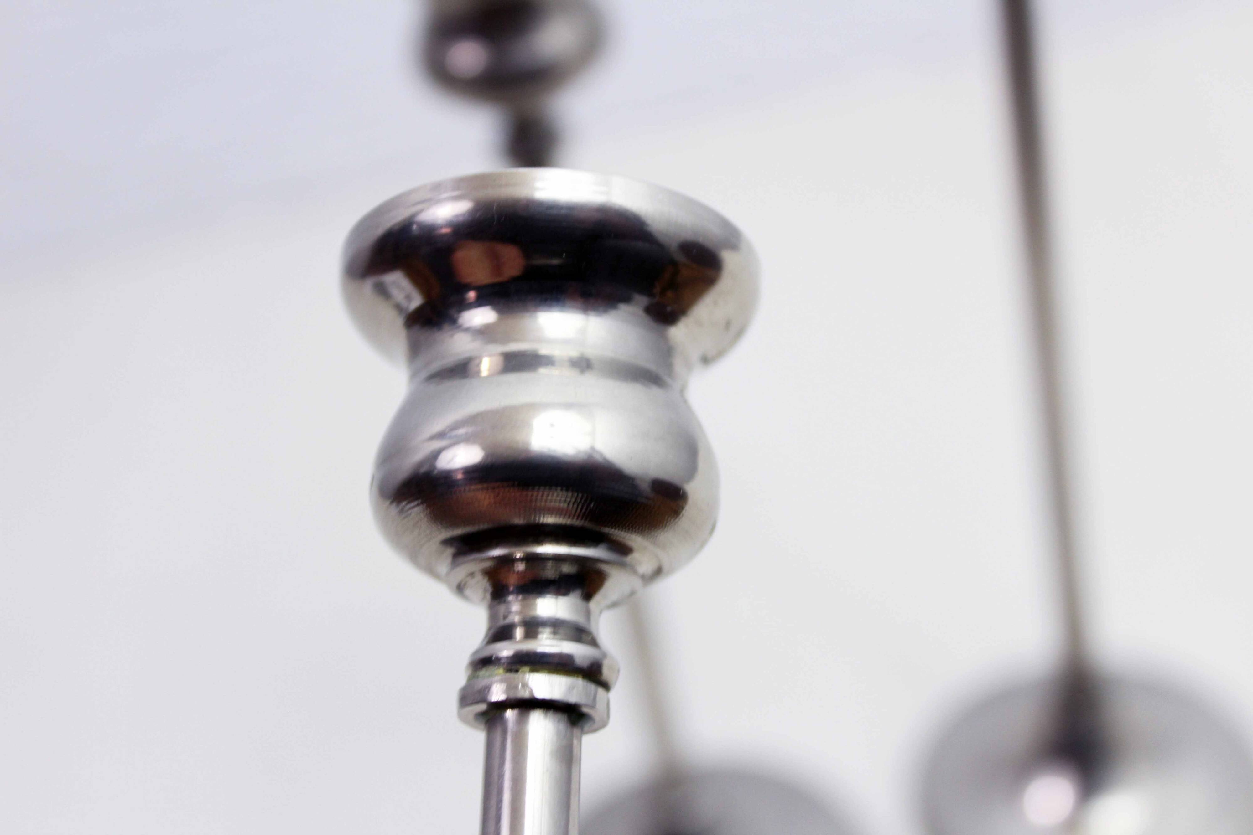 Set of 3 silver metal candle holders