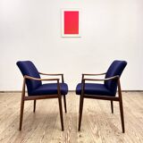 Two Mid-Century Modern Teak Armchairs by Hartmut Lohmeyer for Wilkhahn, 1950s