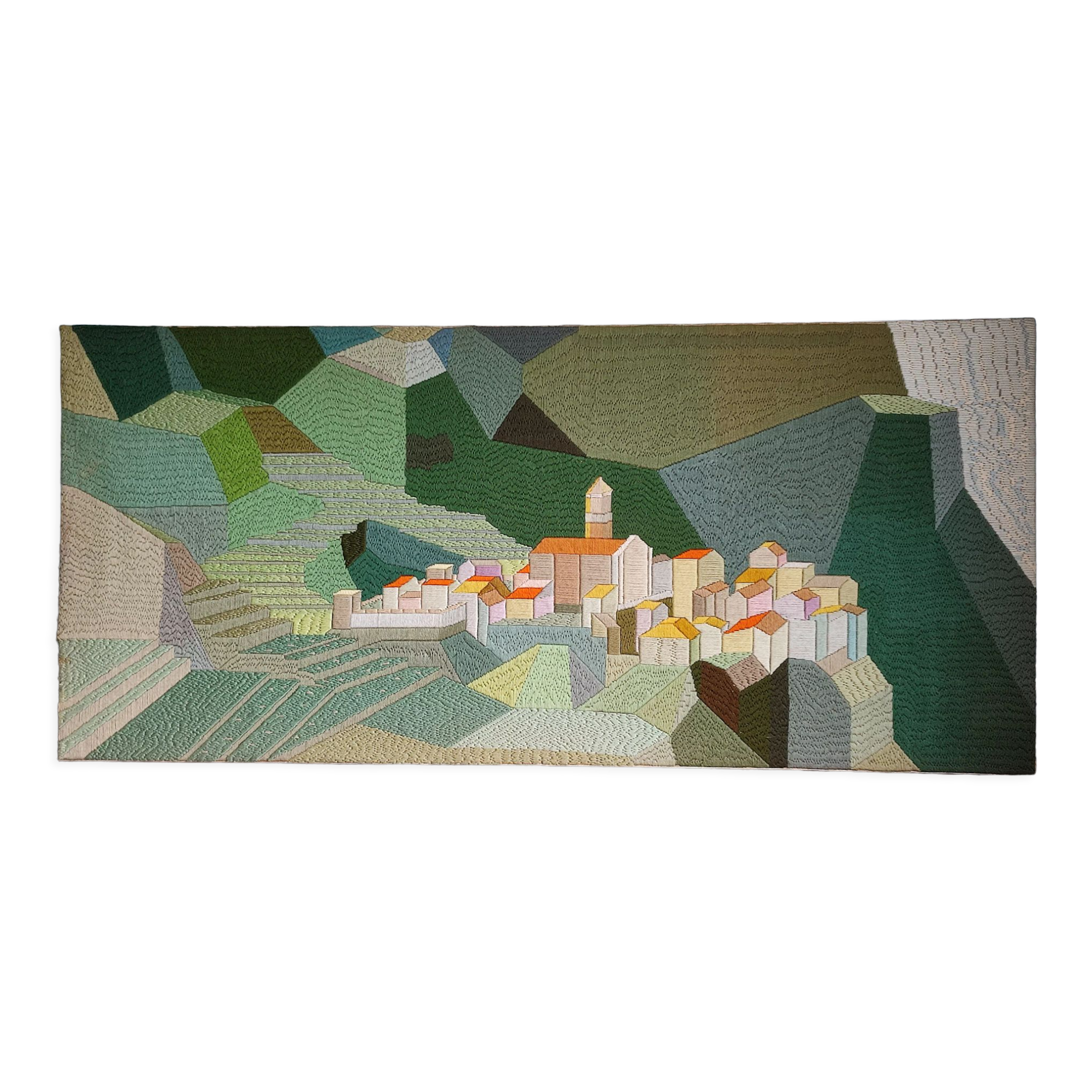 Large format handmade wall tapestry vintage