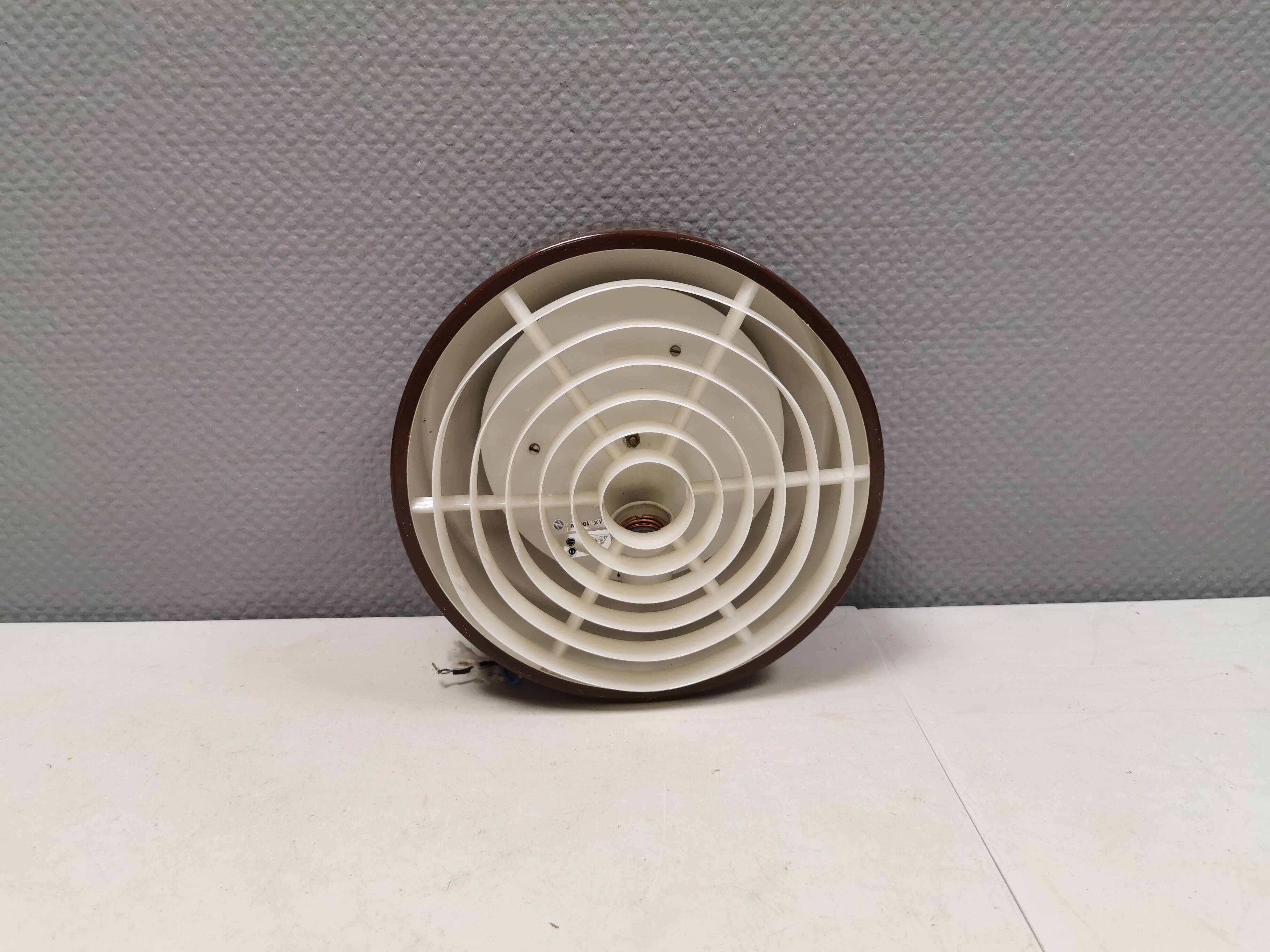 Ceiling lamp from the 80s, Nordisk Solar Denmark. In original light brown color.