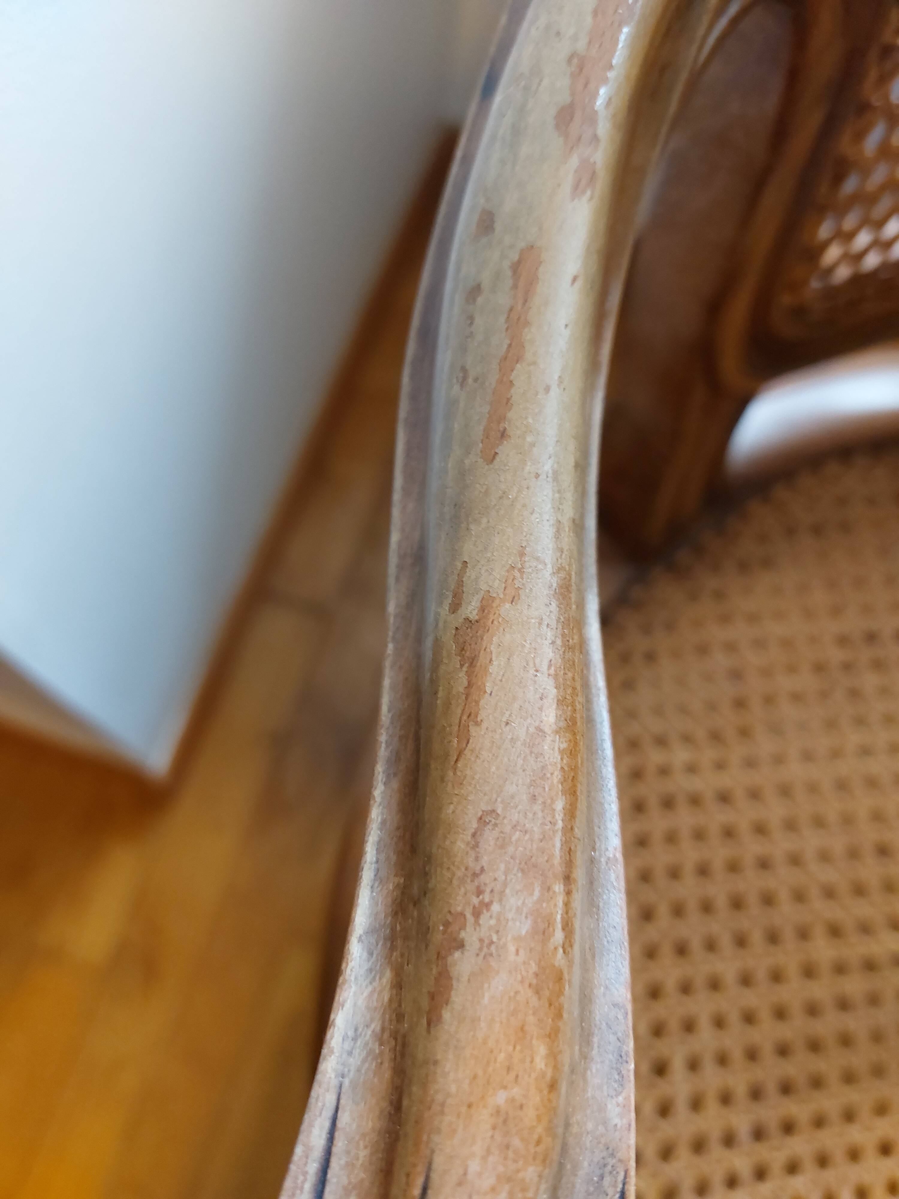 Louis XV style caned armchair