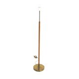 Scandinavian floor lamp in oak and metal, Sweden, 1950