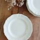 Set of 6 Sarreguemines ivory flat plates