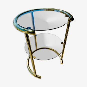 Glass and brass side table