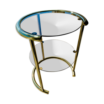 Glass and brass side table