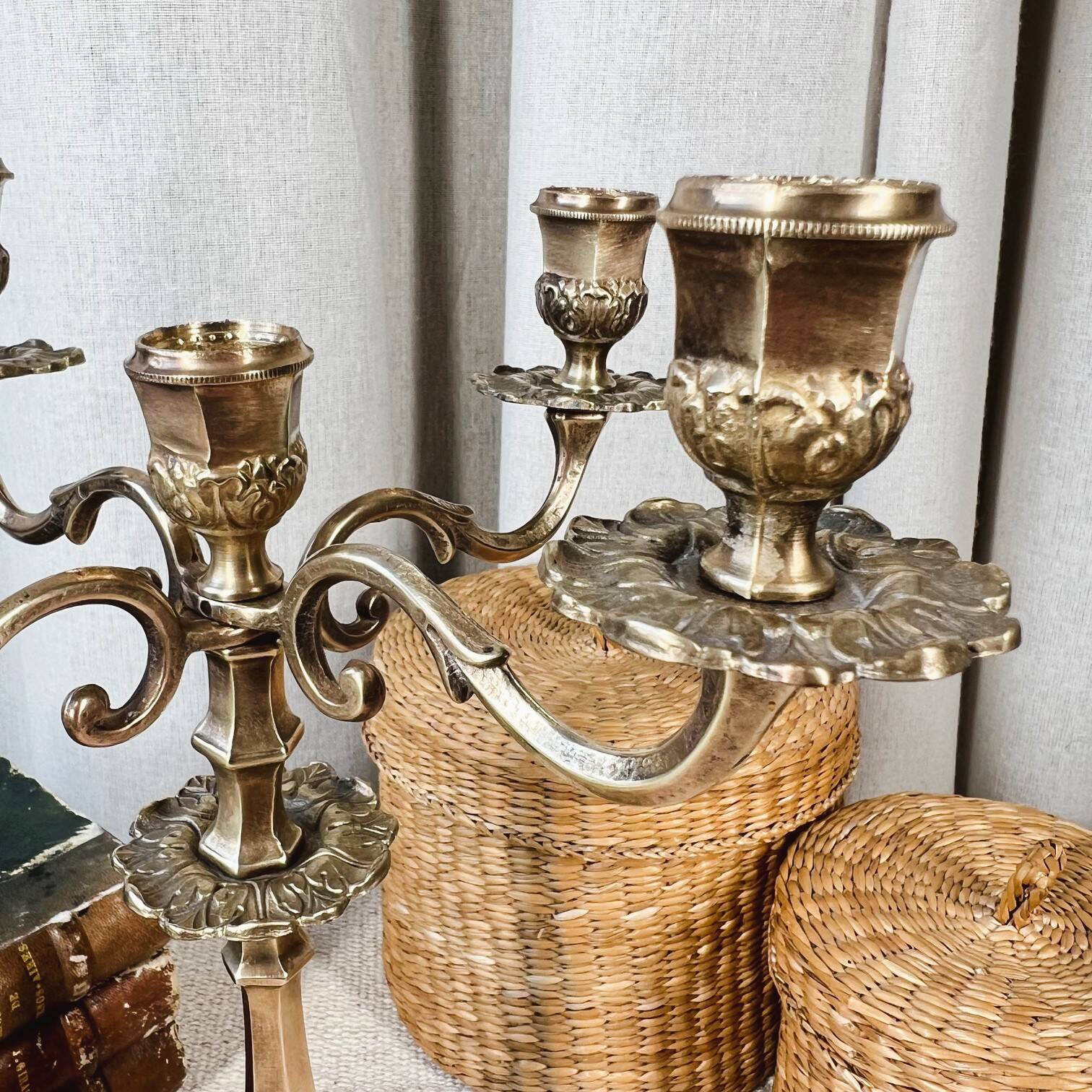 5-light brass candlestick