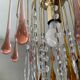 Vintage brass chandelier with glass drop pendants