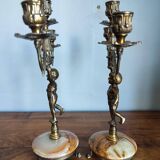 Pair of vintage cherub candlesticks