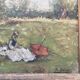 Old painting - animated scene: Elegant women on the river bank - post impressionist