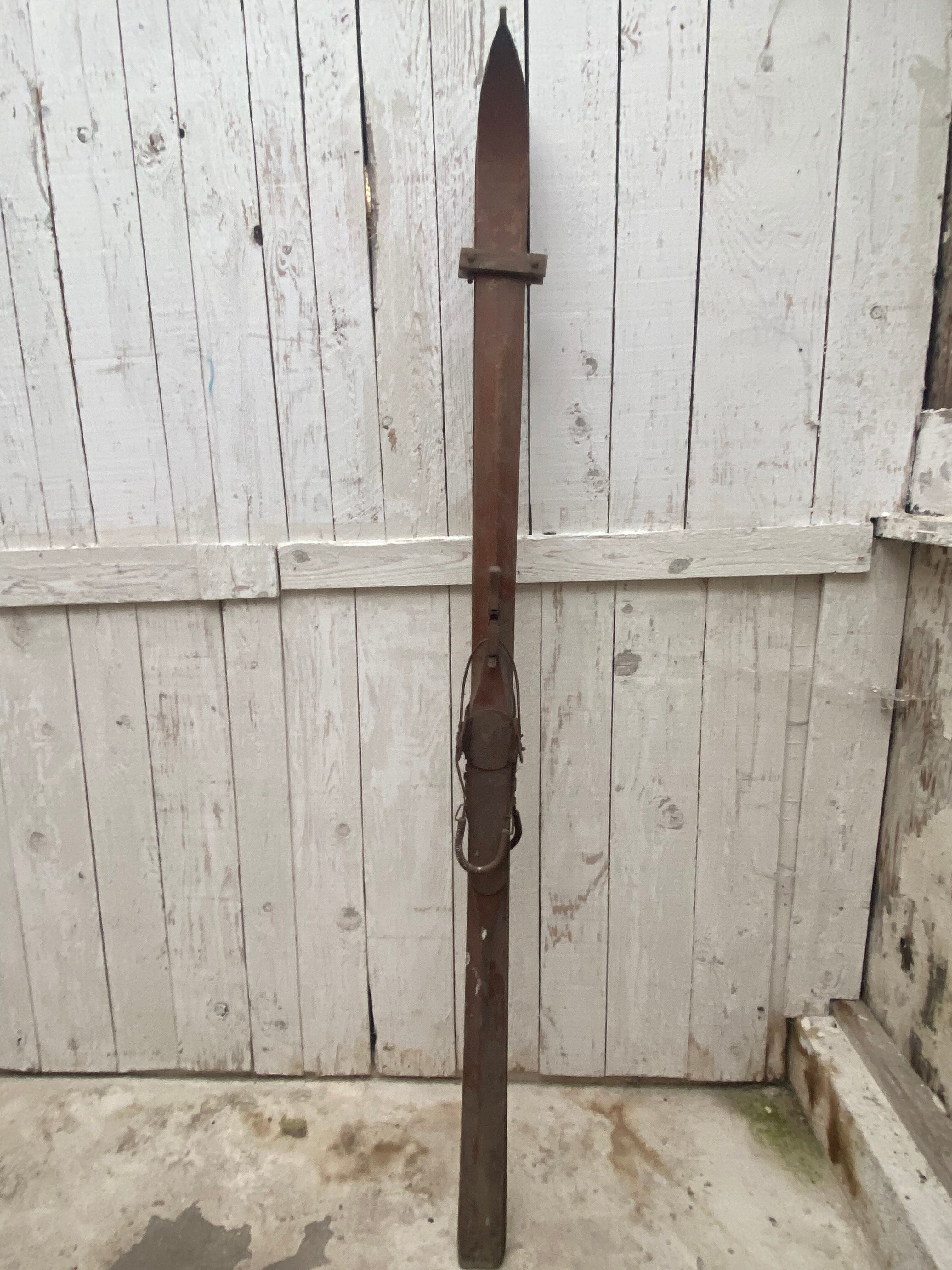 Old wooden skis