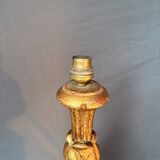 Vintage Art Deco Pineapple Lamp Base in Wood & Gold