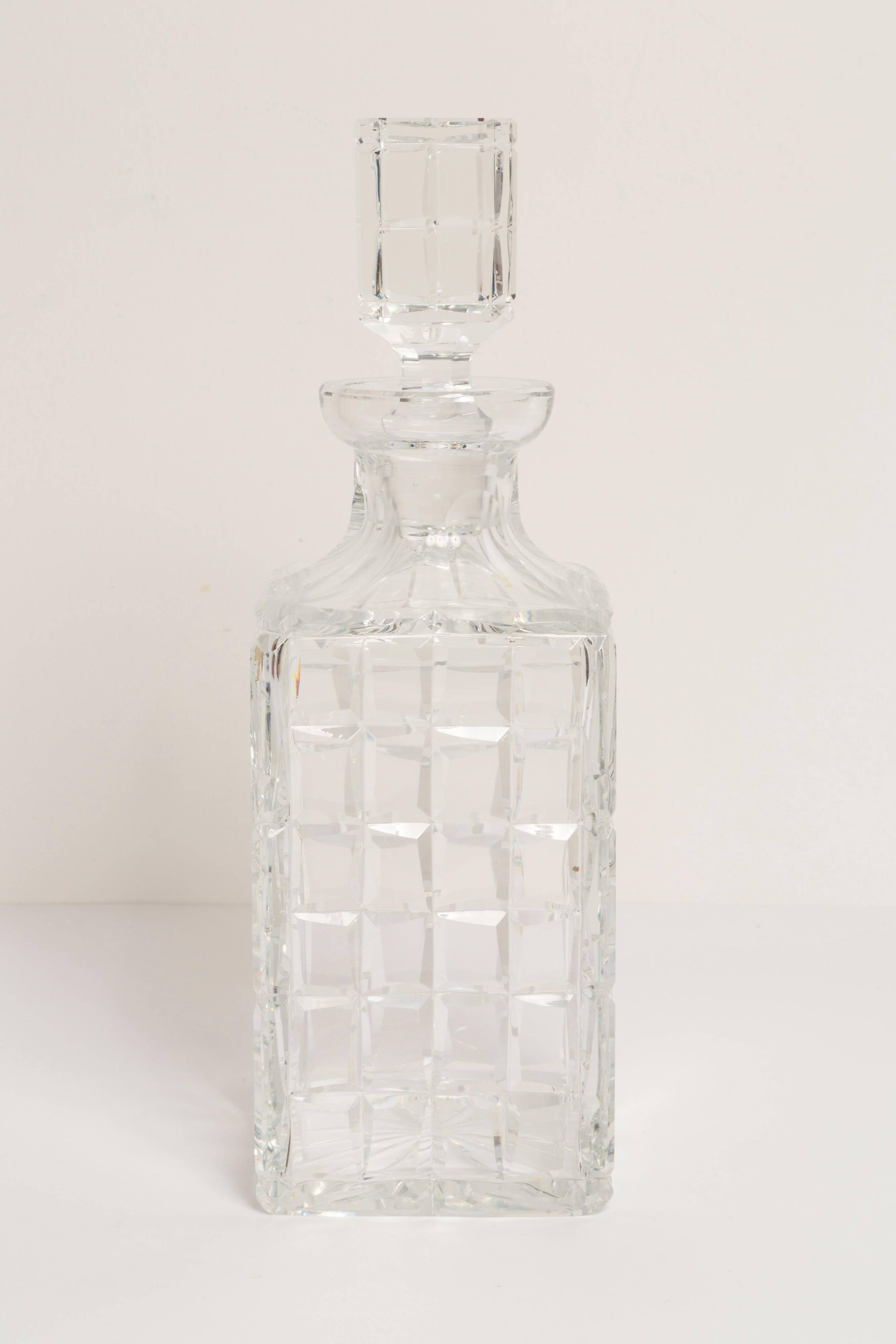 Mid-Century Transparent Crystal Carafe with Stopper, Europe, 1960s