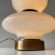 Large table lamp or floor lamp in opal glass and brass body, 1960s, Italy.