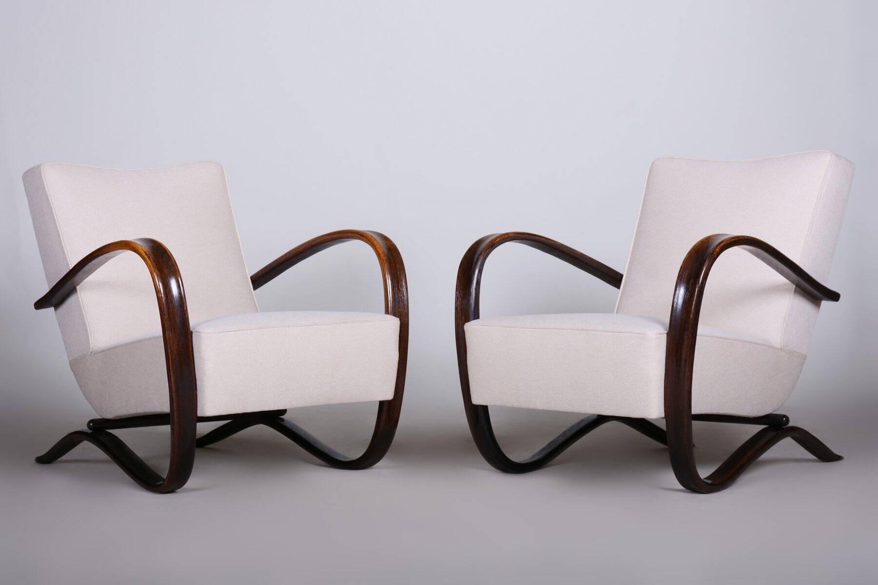 Fauteuils Art Déco H-269 par J. Halabala pour Up Závody, Tchécoslovaquie, années 1930, ensemble de 2