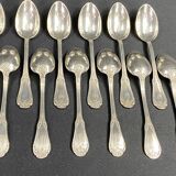 Set of 12 small silver-plated Regency-style spoons