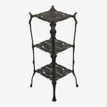 French Art Nouveau Plant Table Etagère Artificial Bronze Antique ca1900