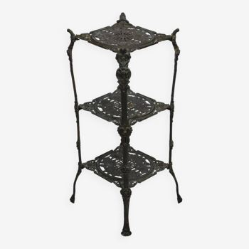 Table à Plantes Art Nouveau Français Etagère Bronze Artificiel Antique ca1900