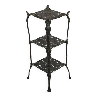 French Art Nouveau Plant Table Etagère Artificial Bronze Antique ca1900