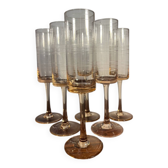 Lot de 6 coupes à champagne – Studio Nova – Parc Avenue Green Pink – A