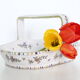 Ceramic basket of Martres Tolosane, hand painted