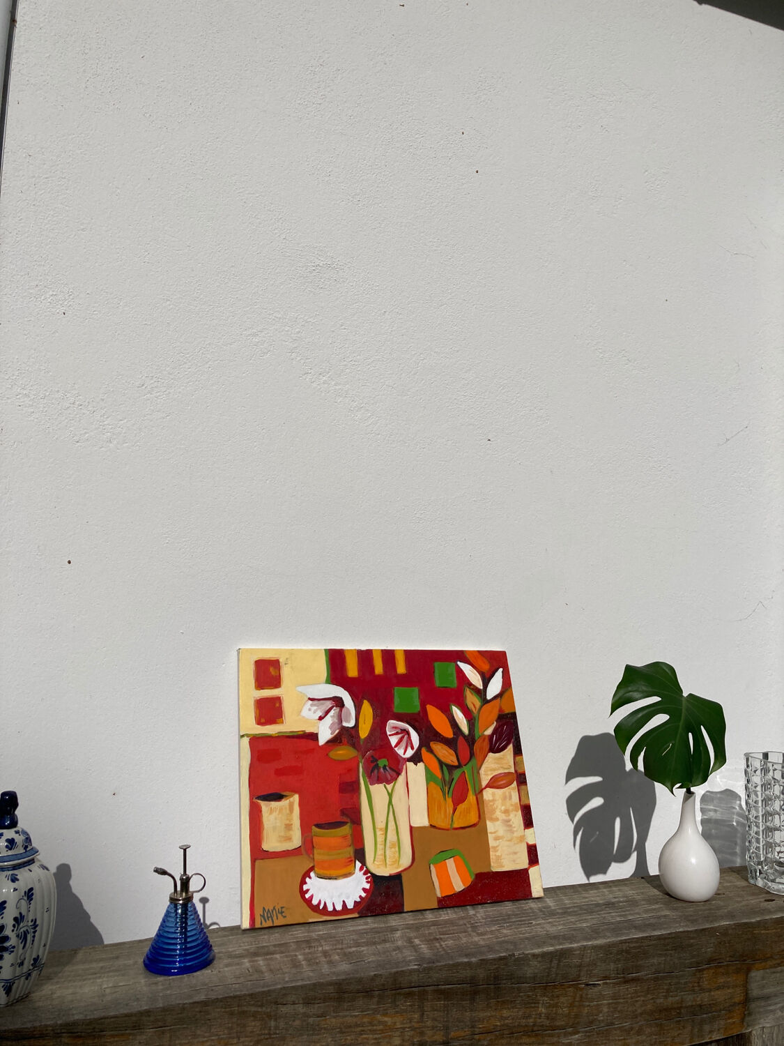 Contemporary painting bouquet of flowers oil on canvas still life