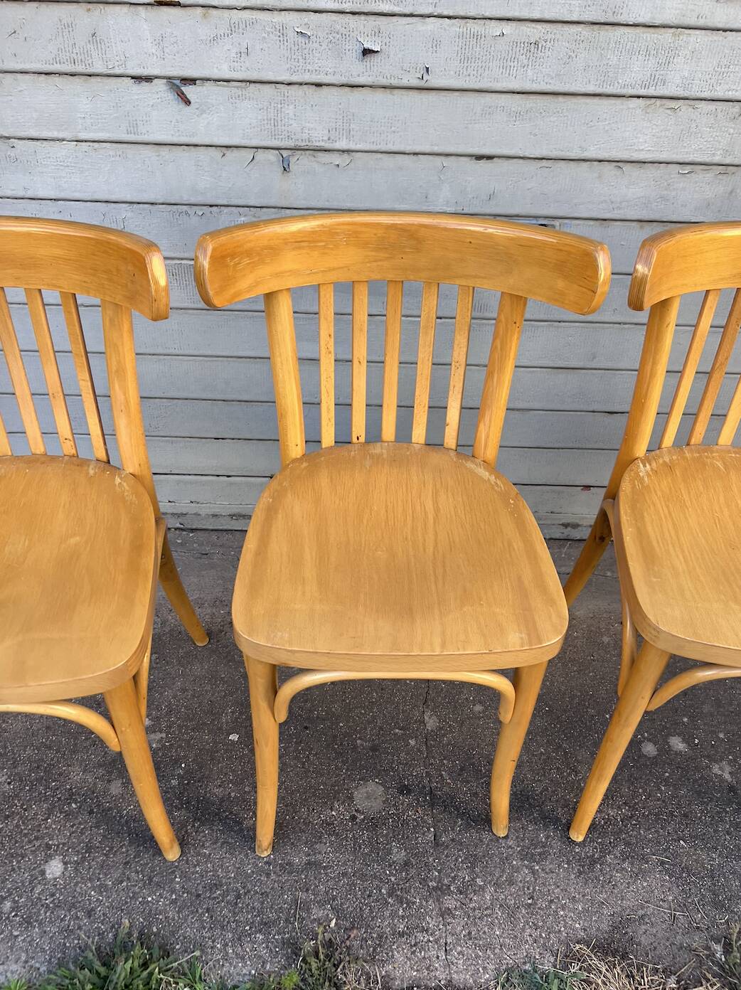 (Lot) 4 Bistro Chairs Light Oak