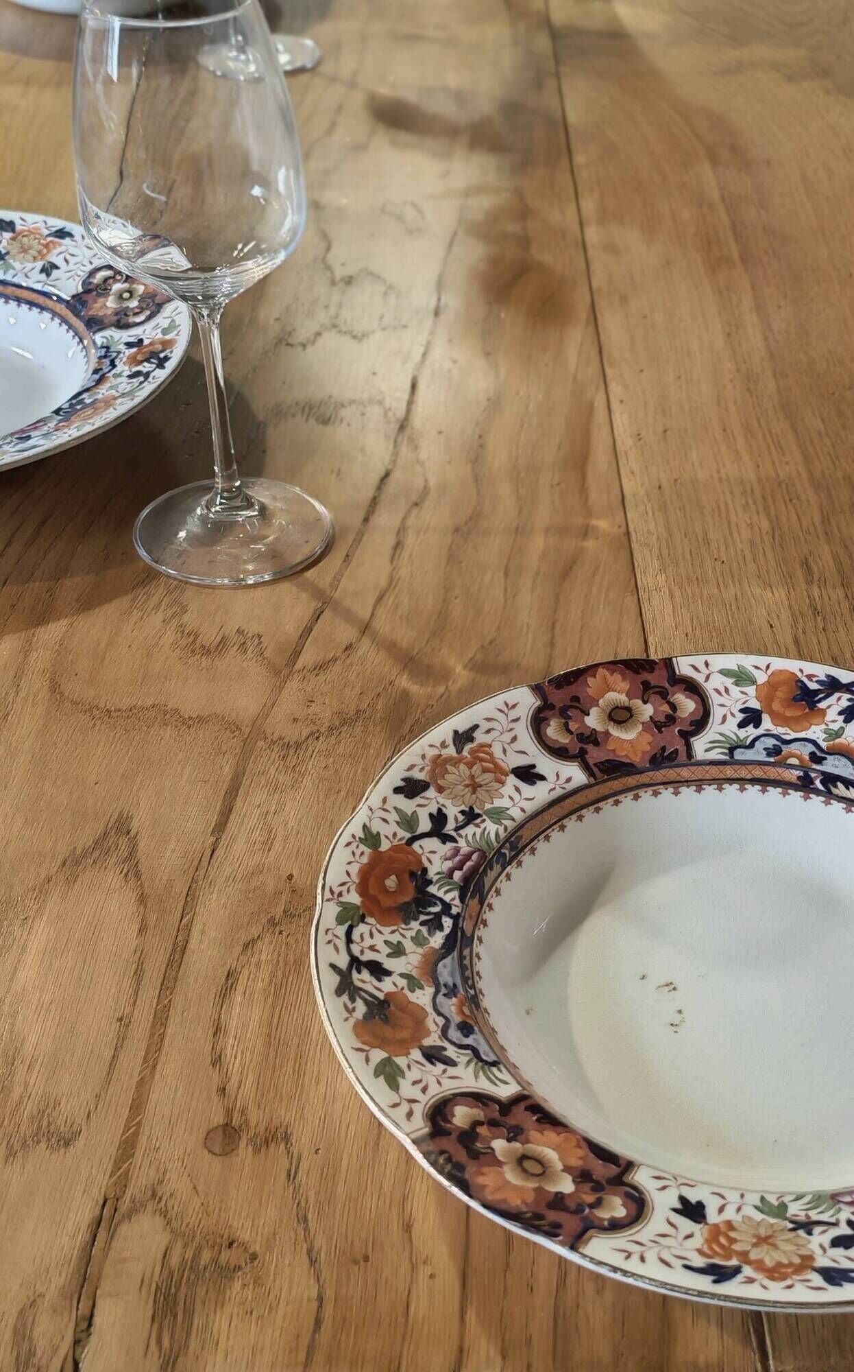 Large authentic farmhouse table made of solid French oak.