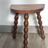 Turned wooden tripod stool
