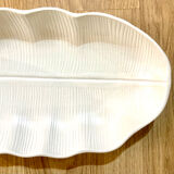 White ceramic leaf-shaped dish