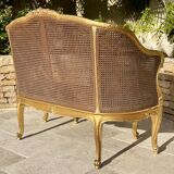 Banquette en Bois Doré Style Louis XV