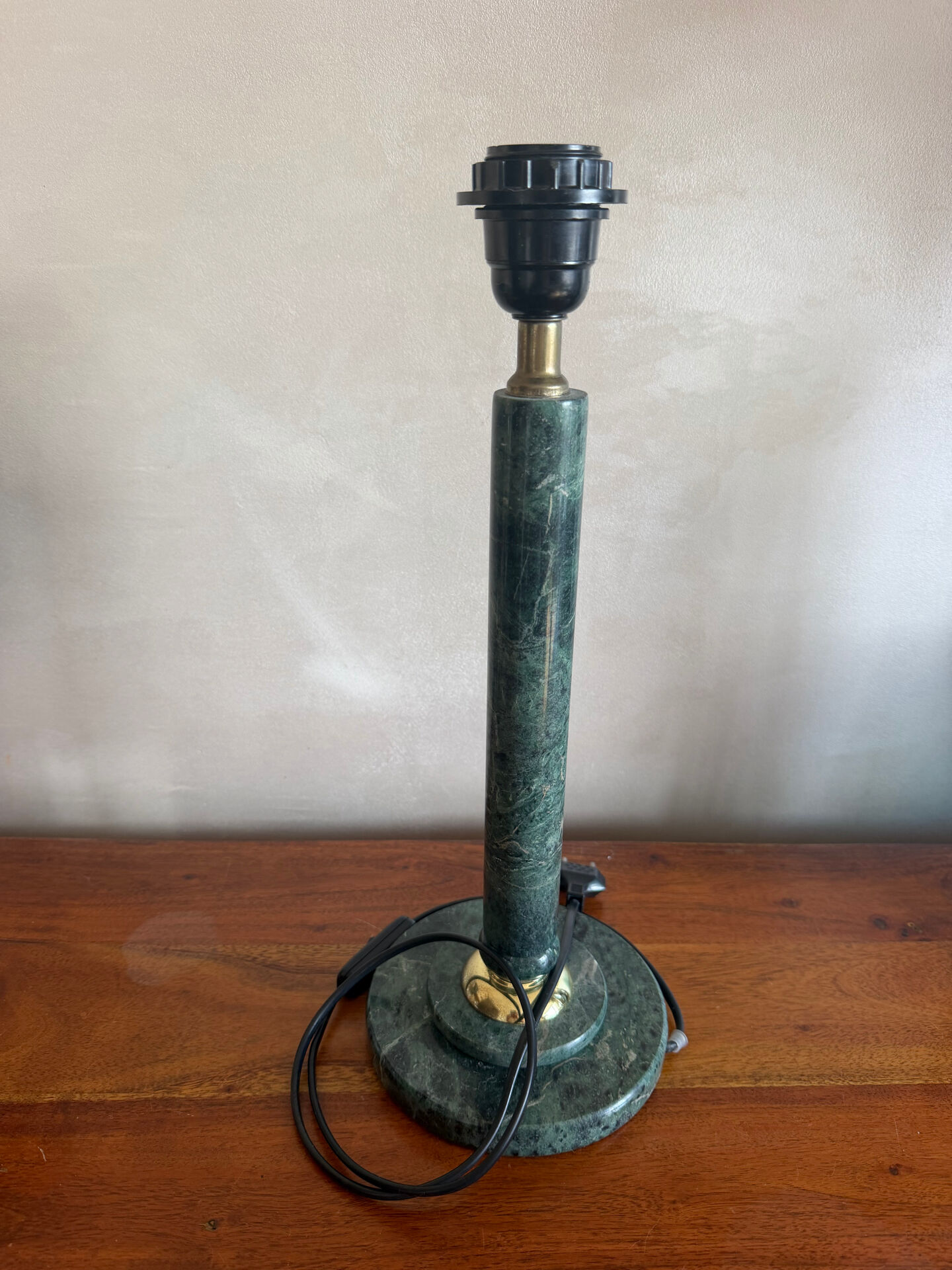 Green marble lamp base