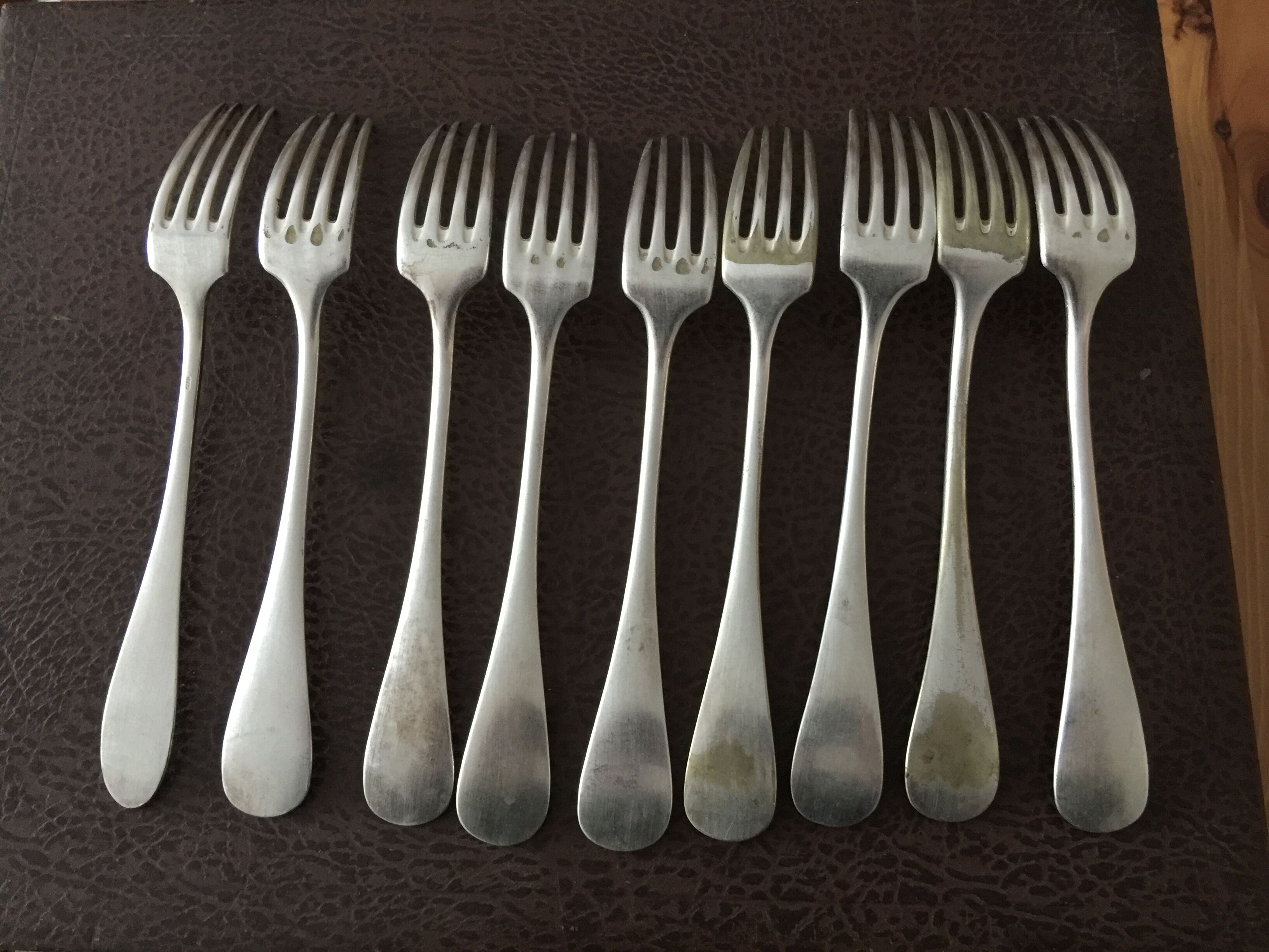 Silver metal cutlery