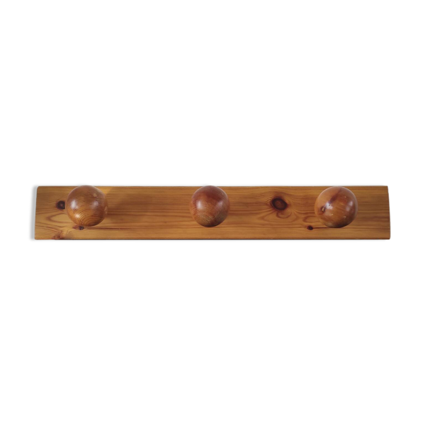 Porte-manteau mural 3 patères boules en pin massif – Design scandinave
