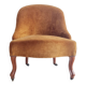 Fauteuil crapaud en velours ocre foncé