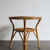 Rattan bamboo Italian table, 1950s