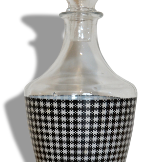 Screen-printed glass carafe, houndstooth, 50 years