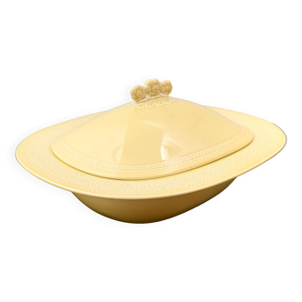 Yellow Earthenware Serving Centerpiece by Antonia Campi for Laveno Italy